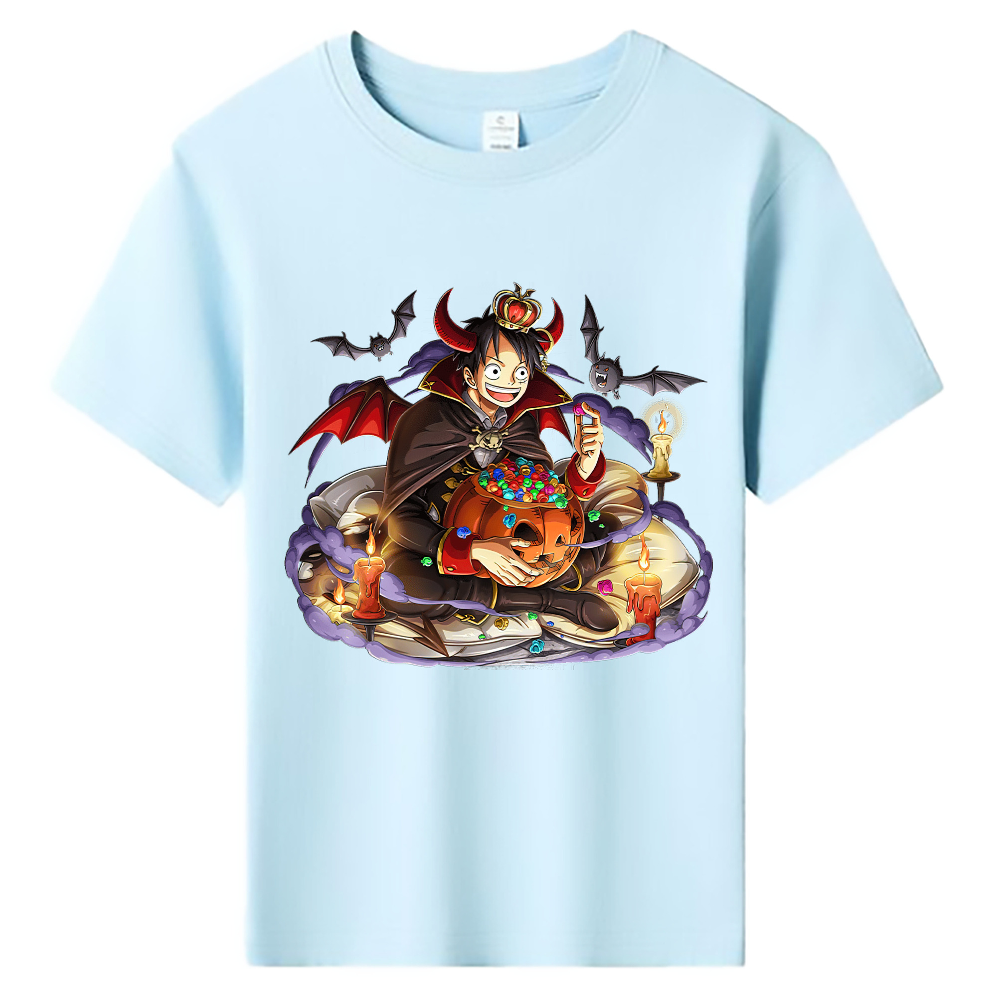 ワンピース モンキー・D・ルフィ ONE PIECE Monkey D. Luffy 綿100％キッズTシャツ（フロントプリント）